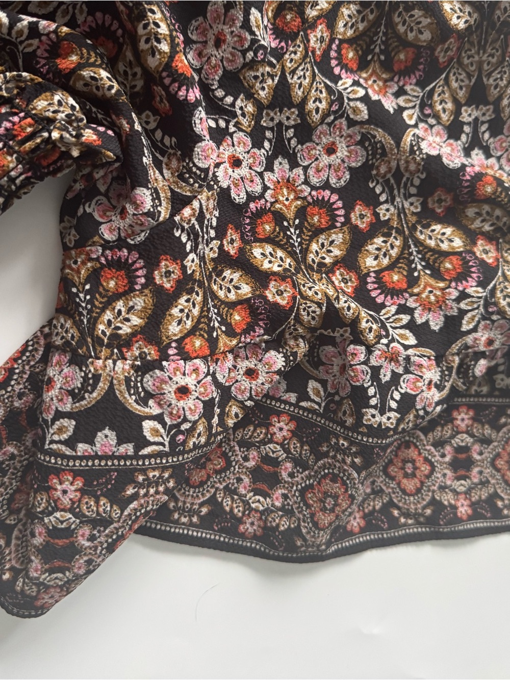 Max Studio Black Floral V-Neck Smocked Maxi Dress - Picture 9 of 10